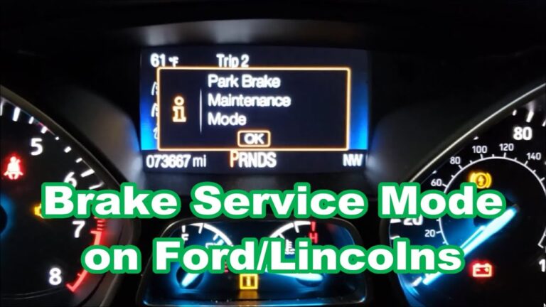 Ford Brake Service Mode