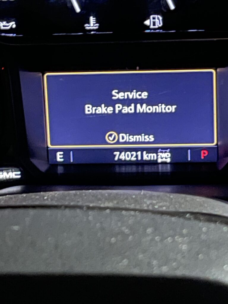 2020 Chevy Silverado Service Brake Pad Monitor